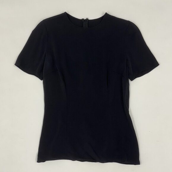Dolce & Gabbana Black Silk Short-Sleeve Top - Picture 1 of 7